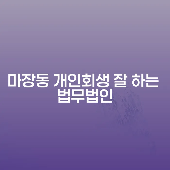 마장동 개인회생 잘 하는 법무법인