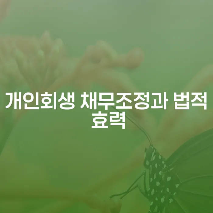 개인회생 채무조정과 법적 효력: 왜 지금 알아봐야 할까요?