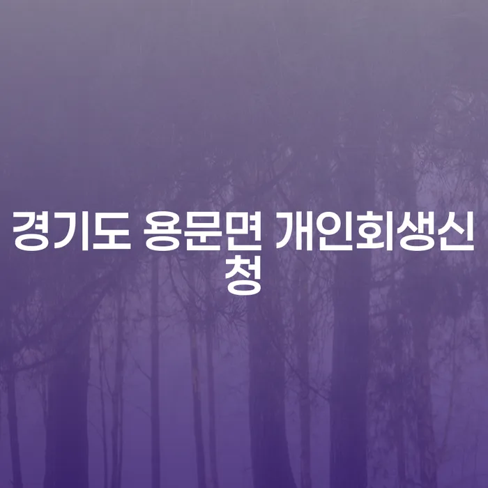 경기도 용문면 개인회생신청, 어떻게 시작해야 할까요?