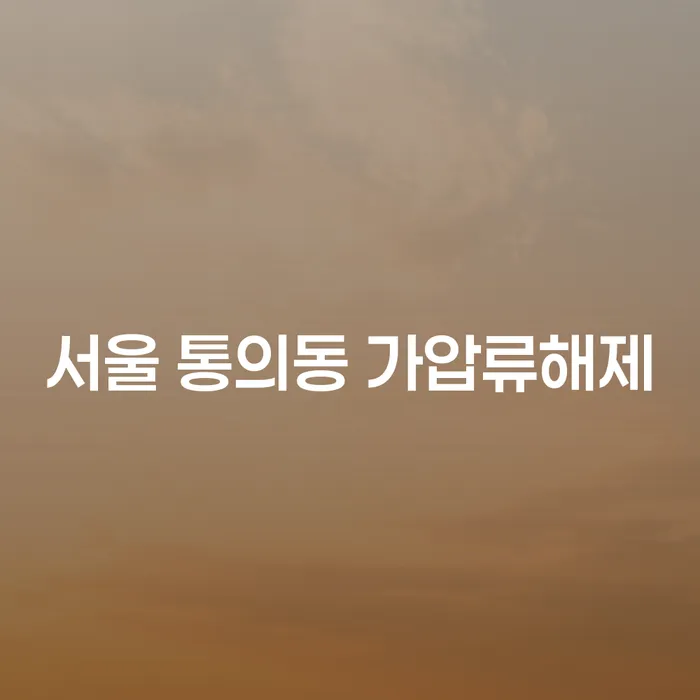 서울 통의동 가압류해제와 불법사금융신고, 해결 방법은?